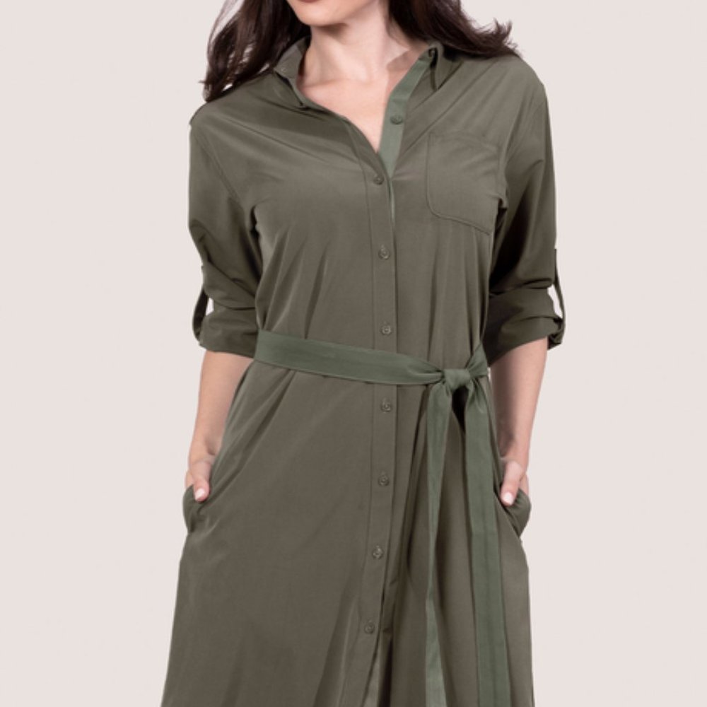 Peach Safari Shirtdress